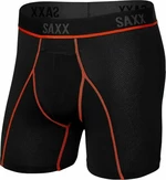 SAXX Kinetic Boxer Brief Black/Vermillion 2XL Lenjerie de fitness