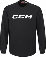 CCM Locker Room Fleece Crew YTH Black S YTH Hokejová mikina