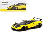 Pagani Huayra BC Giallo Limone Yellow and Black "Global64" Series 1/64 Diecast Model Car by Tarmac Works