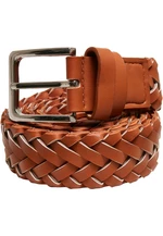 Braided synthetic leather strap light brown
