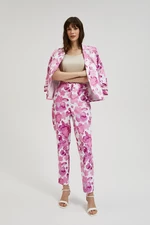 Women's patterned trousers MOODO - pink