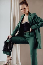 Elegant women's suit bottle green