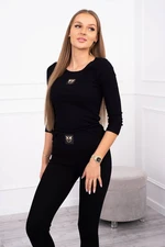 Ribbed set blouse + leggings black