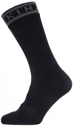 Sealskinz Waterproof Warm Weather Mid Length Sock With Hydrostop Black/Grey M Skarpety kolarskie