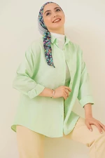 bigmerter 103901 Nadrozmerná základná hidžábová košeľa - E.zelená