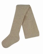 Dětské bavlněné punčocháče žebrované, proužek - béžový melírek, vel. 80/86, vel. 92-98 (18-36m)