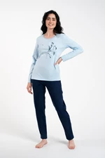 Arietta women's pyjamas, long sleeves, long pants - blue/navy blue