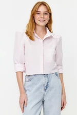 Trendyol Lilac Crop Woven Shirt
