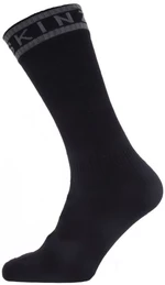 Sealskinz Waterproof Warm Weather Mid Length Sock With Hydrostop Black/Grey M Calcetines de ciclismo