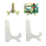 Silicone Plate Holder Casting Molds Table Storage Stand Easels Plate Mold Epoxy Resin Pictures Frame Display Stand Mold