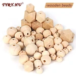 TYRY.HU Wooden Beads Beech Teether Beads Making Bracelet Pacifier Chain Accessories For Children Wood Tiny Rod Baby Teether toys