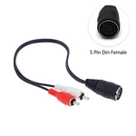 5 Pin Din Female To 2 RCA Male Plug AMP Professional Grade Audio Cable Compatible With Bang & Olufsen Naim Quad Stereo Systems
