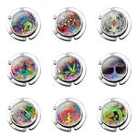 abstract Bright LSD Trippy Fashion Cartoon Lover Foldable Purse Hook for Women's Table Handbag Storage Folding Decor Table Hook