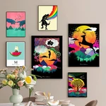Modern Minimalist Digital Art Canvas Paintings Abstract Picture Print Colorful Geometry Poster Wall Home Decor No Frame Cuadro