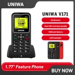 UNIWA V171 1.77" Display Big Push-Button Phone Senior SOS 2G Mobile Feature Phone FM Loud Speaker Charging Dock Cellphone