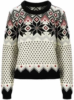 Dale of Norway Vilja Womens Knit Sweater Black/Off White/Red Rose M Svetr