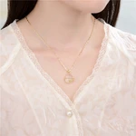 Lucky Fortune cat white Chalcedony Jade Pendant 925 Silver Gold Necklace For Women Collarbone Chain Jewelry Necklace Gifts