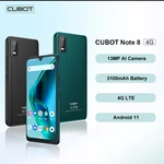 Cubot Note 8, 2022 New Android Smartphone, 16GB ROM(128GB Extended), Dual SIM 4G Mobile Phones, 13MP AI Camera, 3100mAh, Face ID
