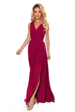 Long dress with neckline and tie Numoco
