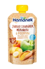 HAMÁNEK kapsička Jablko s banánem, meruňkou a polentou 100 g