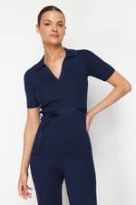 Trendyol Navy Blue Knitwear Top-Bottom Set