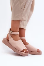 Pohodlné dámské sandály na platformě, růžová Rubie