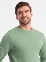 Ombre Men's BASIC sweatshirt with round neckline - green
