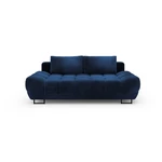 Granatowa 3-osobowa sofa rozkładana z aksamitnym obiciem Windsor & Co Sofas Cirrus