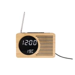 Bambusowy budzik z radiem Karlsson Retro