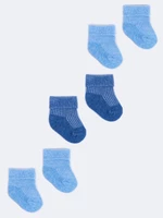 Yoclub Detské 3Pack Chlapčenské Ponožky s Manžetou SKA-0009U-0000-004