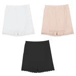 Women Double Layer Summer Ice Silk Safety Pants High Waist Tummy Control Slimming Under Dress Slip Shorts Lace drop shipping