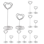 30 Pcs Card Holder Heart Shape Table Picture Stand Wire Tabletop Photo Holder Menu Clips For Wedding Party Number,Silver