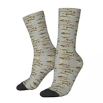 All Seasons Crew Stockings Fishing, Wildlife, Fish Socks Harajuku Crazy Hip Hop Long Socks Accessories for Men Women Gifts