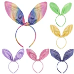 Shiny Cloth Hair Hoop Rabbit Ear Hair Band Cute Bunny Hair Clip Adult Children Festival Headwear Easter Hair Accessories