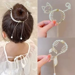 Shiny Angel Wing Animal Ears Baby Hair Clip Elegant Tassel Pearl Hairpins Ponytail Headband for Women Girl Kids Hair Accessories
