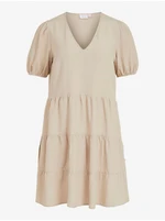 Beige short dress VILA Prisilla - Women