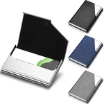 Business Card Holder with Magnetic PU Leather Stainless Steel Business Card Case ID Name Card Case for Men Women Office 95*63mm