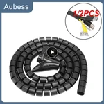 1/2PCS 1.5/2m Flexible Spiral Cable Organizer Storage Pipe Cord Protector Management Cable Winder Desk Tidy Cable Accessories