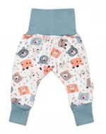 Tepláčky - Baggy, bavlna Space Bear Pastel, Baby Nellys - mátové, vel. 56-62 (0-3m)