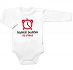 Body dlouhý rukáv Najlepší budíček na svete, Baby Nellys, bílé, vel. 62 (2-3m)