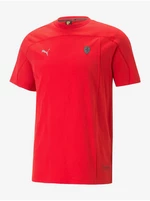 Red Men's T-Shirt Puma Ferrari Style - Men