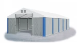 Garážový stan 6x12x4m střecha PVC 560g/m2 boky PVC 500g/m2 konstrukce ZIMA Bílá Šedá Modré