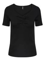 Pieces Dámské triko PCTANIA Slim Fit 17135430 Black S