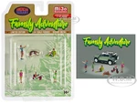 "Family Adventure" 6 piece Diecast Figure Set (4 Figures 1 Dog 1 Tricycle) Limited Edition to 3600 pieces Worldwide 1/64 Scale Models by American Dio