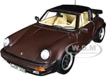 1987 Porsche 911 Turbo Targa 3.3 Convertible Brown Metallic with Black Top 1/18 Diecast Model Car by Norev