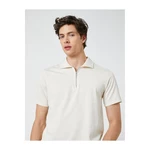 Koton Zipper T-Shirt Polo Neck Short Sleeve Cotton