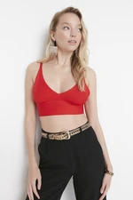 Trendyol Crop Top - Rot - Strukturiert