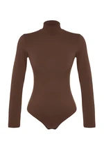 Trendyol Brown Turtleneck Knitted Body with Snap Snaps