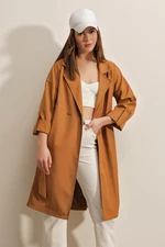 Bigdart 9104 Double Breasted Collar Lined Trench Coat Green