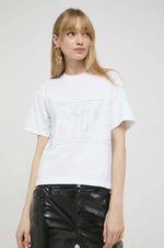 Bavlnené tričko GCDS biela farba